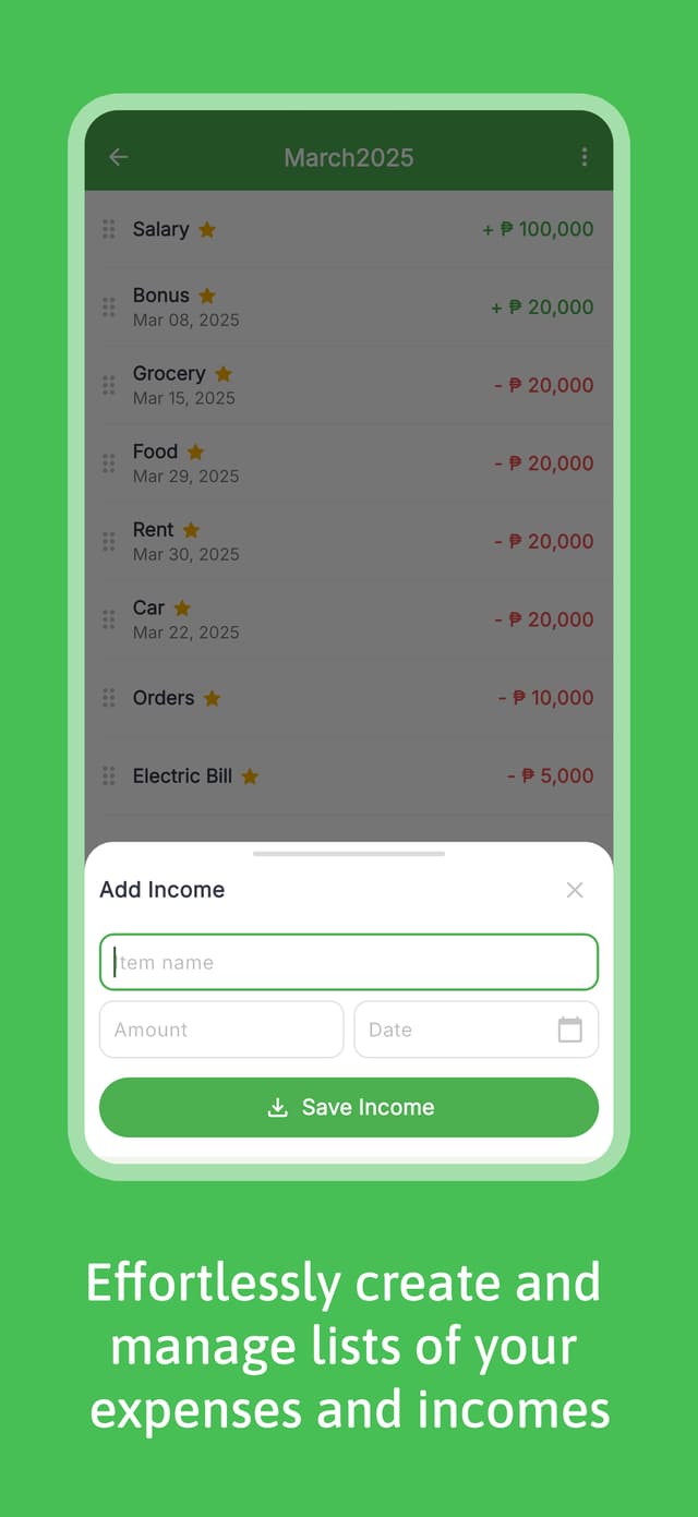 Basic Budget Screenshot 2