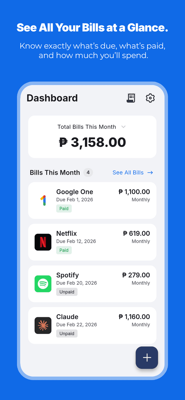 Judit: Bills & Subscriptions Screenshot 1