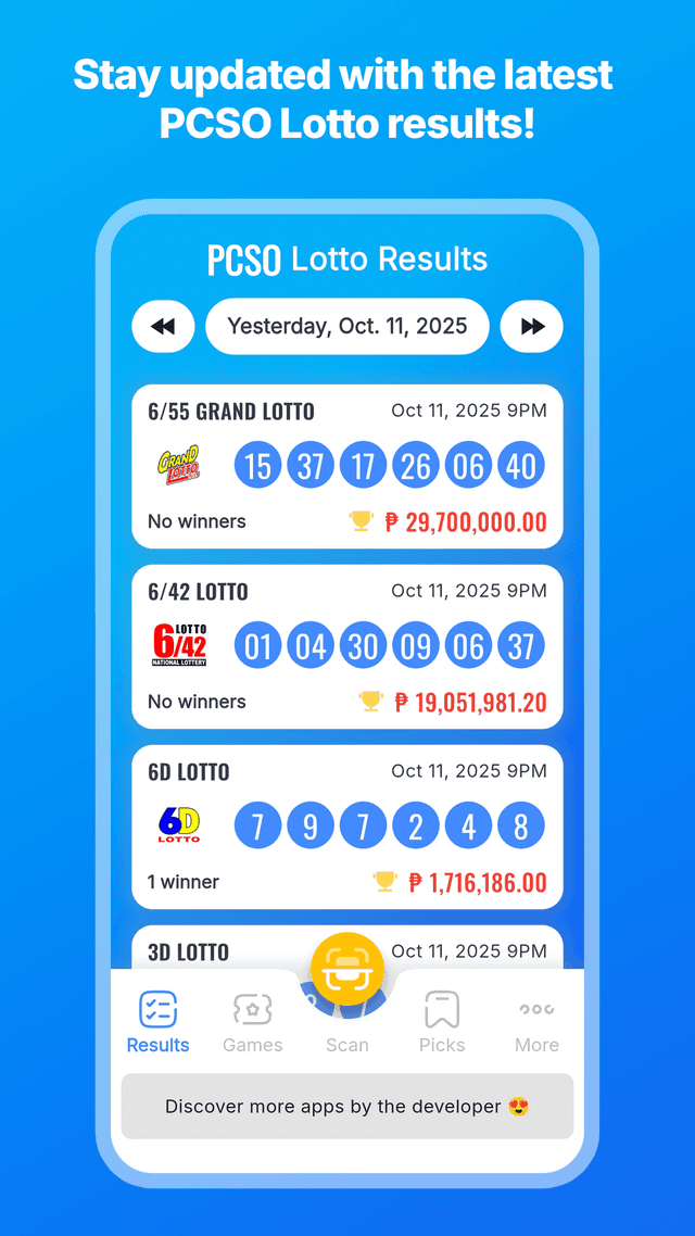 Lotto Results PH Screenshot 1