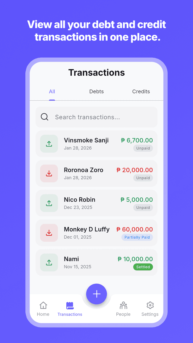 Utang: Credit & Debt Tracker Screenshot 2