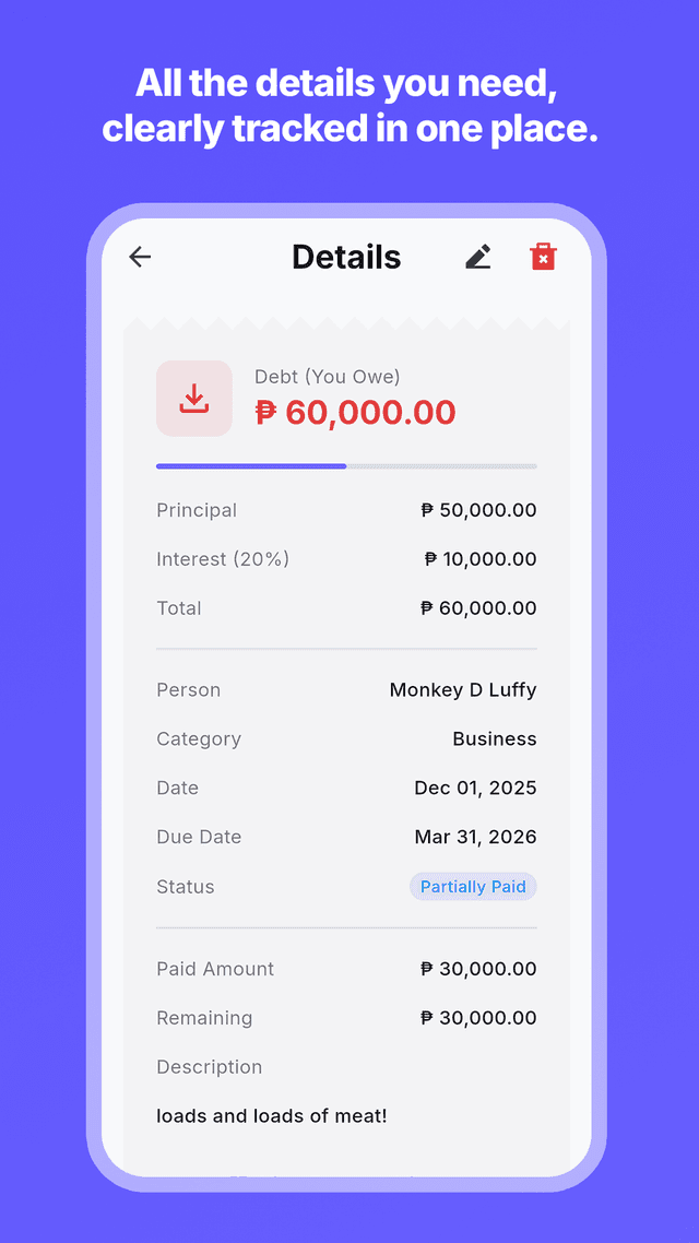 Utang: Credit & Debt Tracker Screenshot 3
