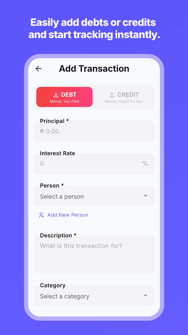 Utang: Credit & Debt Tracker Screenshot 4